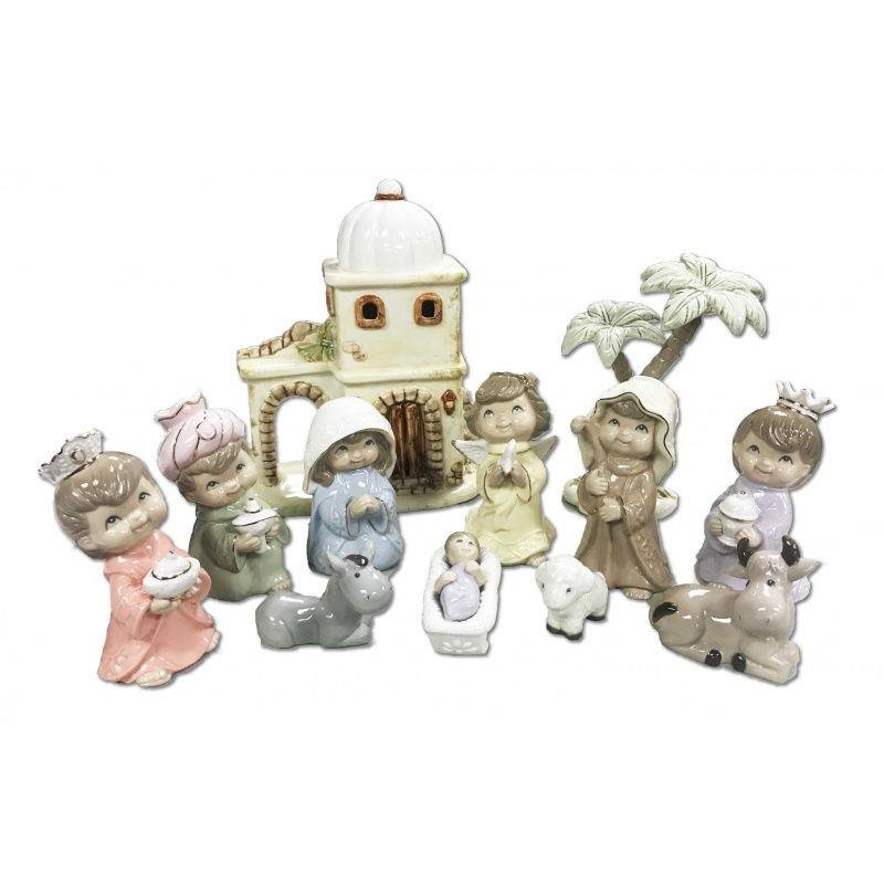 12-PC PORCELAIN NATIVITY SET - Tiendita San Juditas 4"-6" Tiendita San Juditas