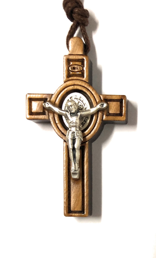 ST. BENEDICT CROSS IN OLIVE WOOD 4.5X2.5CM