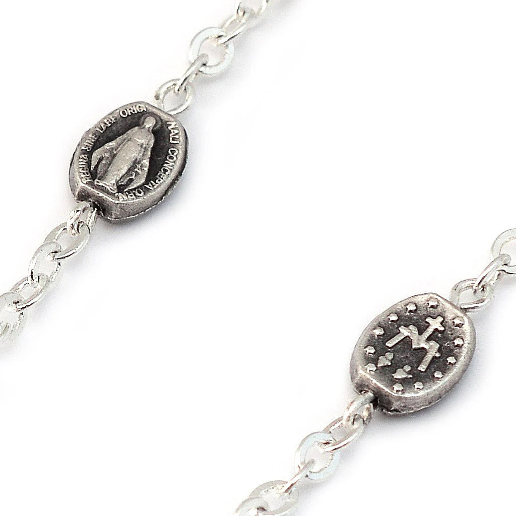 ST. JOSEPH WOOD & SILVER ROSARY