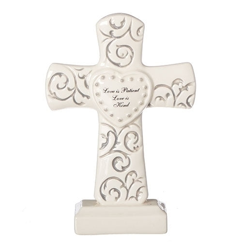 MR. & MRS. SCROLL CROSS 7.25"H