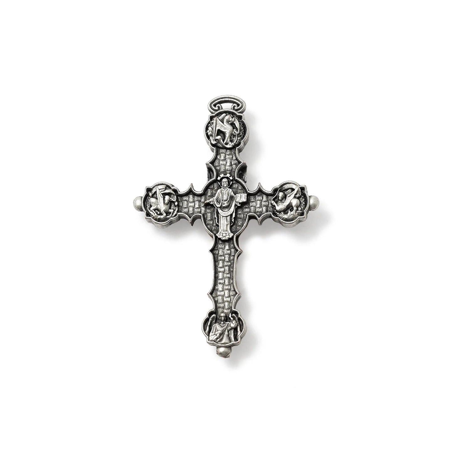 ST. JOSEPH ROSARY IN SILVER WITH ITALIAN WOODEN BEADS