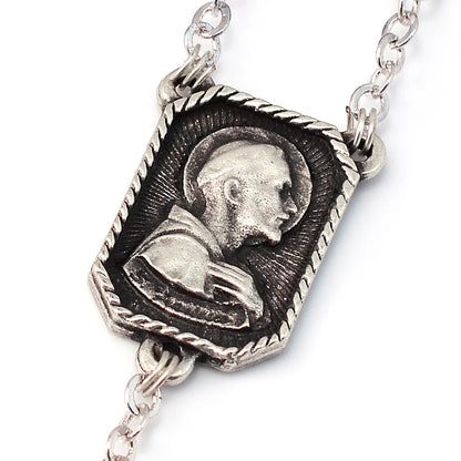 ST. FRANCIS AND ST. CLARE OF ASSISI BLACK WOOD & SILVER