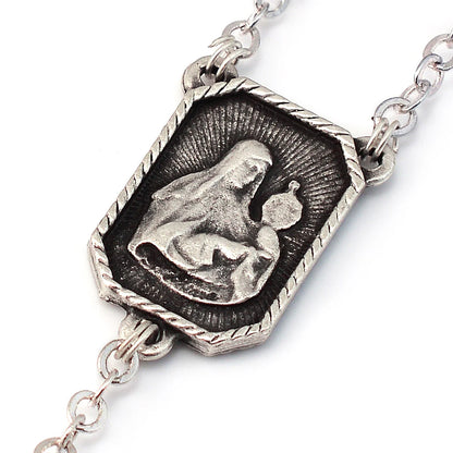 ST. FRANCIS AND ST. CLARE OF ASSISI BLACK WOOD & SILVER