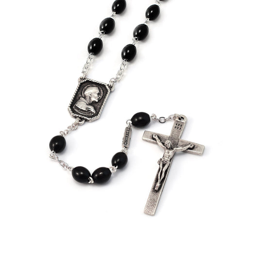 ST. FRANCIS AND ST. CLARE OF ASSISI BLACK WOOD & SILVER