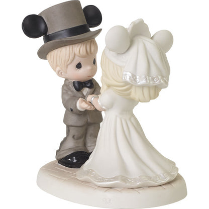 DISNEY WEDDING COUPLE, HAPPILY EVER AFTER WITH YOU, BISQUE PORCELAIN