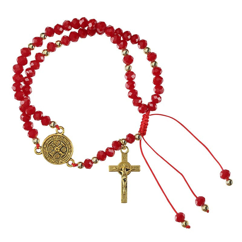 St. Benedict Adjustable Bracelet -Red