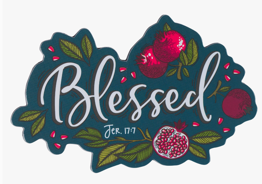 BLESSED MAGNET POMEGRANATE BLUE- JEREMIAH 17:7