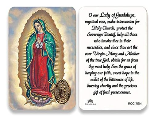 OUR LADY OF GUADALUPE PRAYER CARD