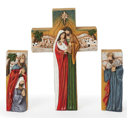 NATIVITY CROSS BLOCKS - 3PC SET