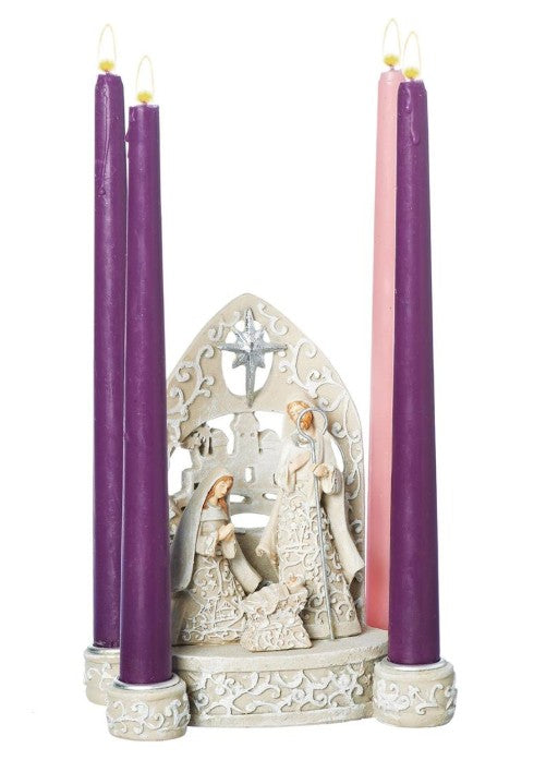HOLY FAMILY CANDLE HOLDER PAPERCUT STYLE