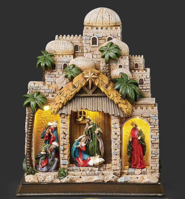 NATIVITY IN LIGHTED TOWN