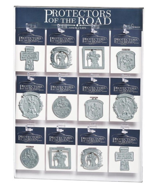 ST. CHRISTOPHER VISOR CLIP: PROTECTORS OF THE ROAD