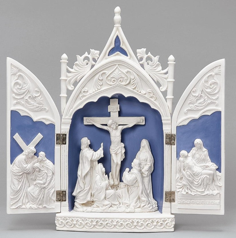TRIPTYCH W/CRUCIFIXION DELLA ROBBIA