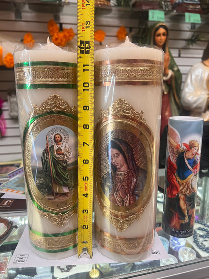 VELO PASCUAL DE CERA DECORADO DE 15"