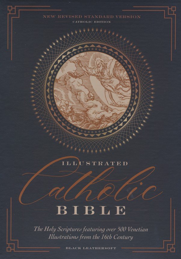 NRSVCE ILLUSTRATED CATHOLIC BIBLE, SOFT LEATHER, BLACK