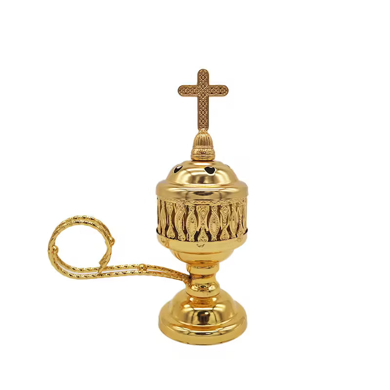 GOLDEN ALUMINUM INCENSE BURNER HOLDER