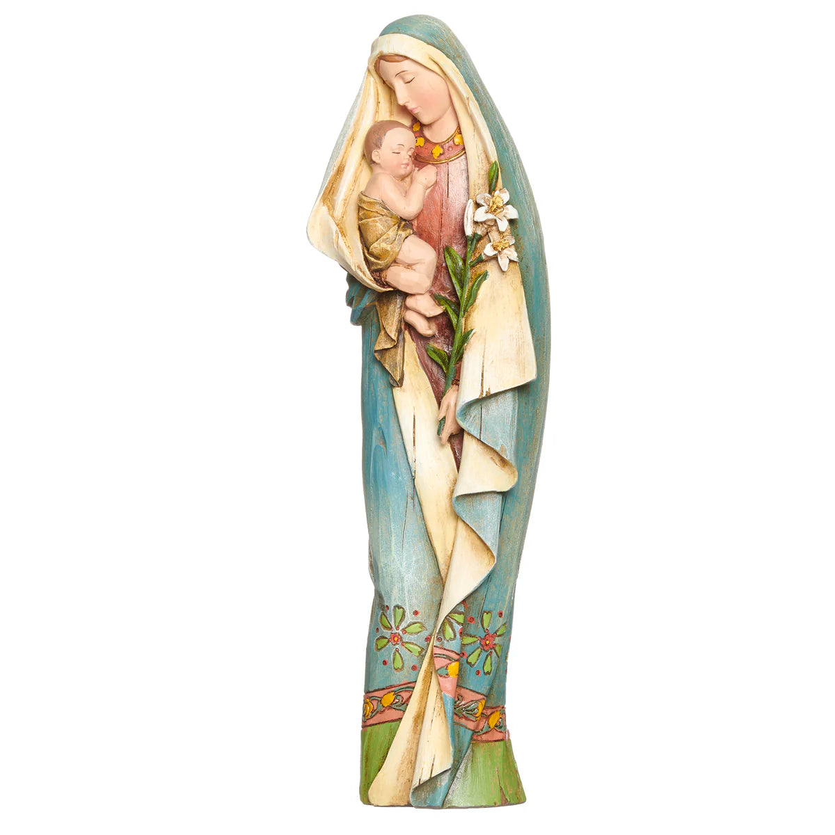 MADONNA Y NIÑO CON FIGURA DE LIRIO