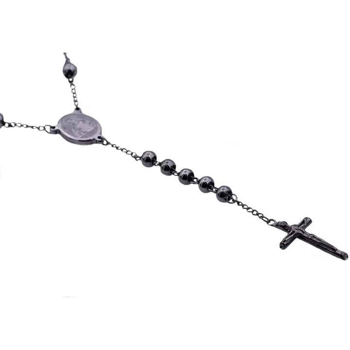 Men's Gunmetal Stainless Steel Rosary