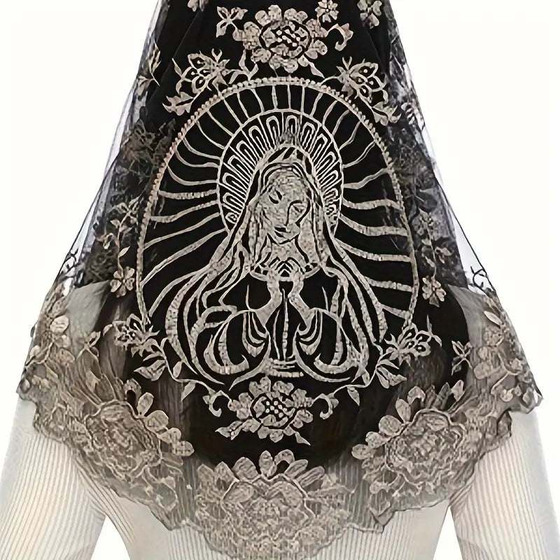 OUR LADY EMBROIDERED CHURCH TRIANGULAR VEIL