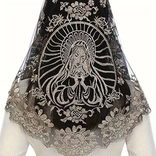 OUR LADY EMBROIDERED CHURCH TRIANGULAR VEIL