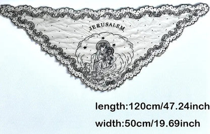 JERUSALEM EMBROIDERED VEIL - WHITE