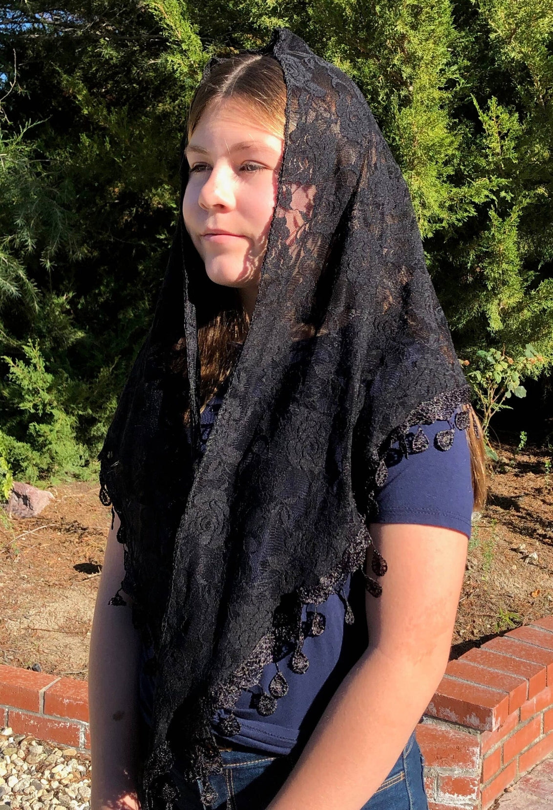 ST. CLAIRE OF ASSISI VEIL - BLACK