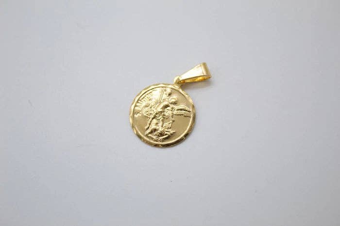 18K GOLD LAYERED ST. MICHAEL PENDANT NECKLACE