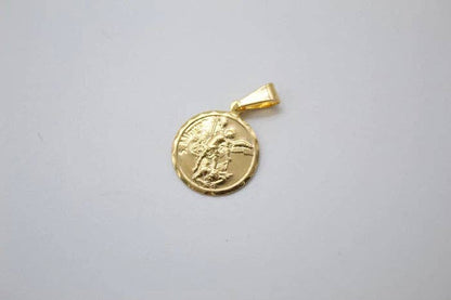 18K GOLD LAYERED ST. MICHAEL PENDANT NECKLACE