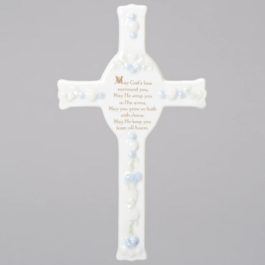 BAPTISM/CHRISTENING CROSS "MAY GOD'S LOVE SURROUND YOU"