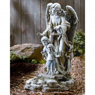 SOLAR GUARDIAN ANGEL GARDEN STATUE | ANGEL DE LA GUARDA SOLAR PARA JARDIN