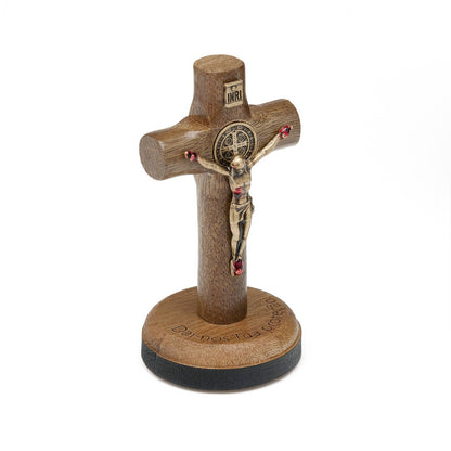 AUTO DEVOTIONAL: ST. BENEDICT WOODEN CROSS