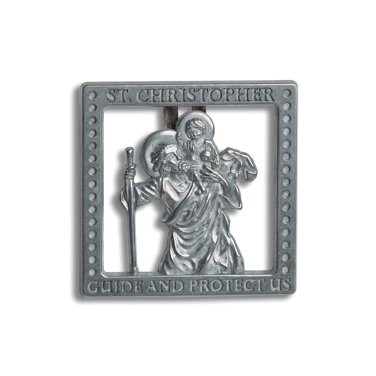 ST. CHRISOTPHER VISOR CLIP: PROTECTORS OF THE ROAD