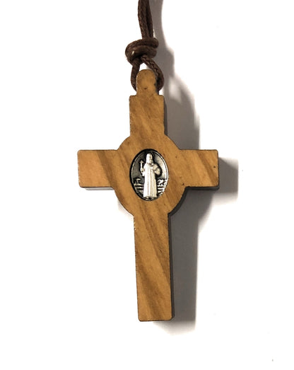 ST. BENEDICT CROSS IN OLIVE WOOD 4.5X2.5CM