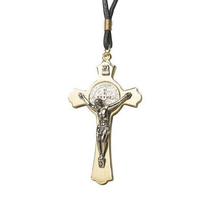 TWO-TONE ST. BENEDICT CRUCIFIX PENDANT