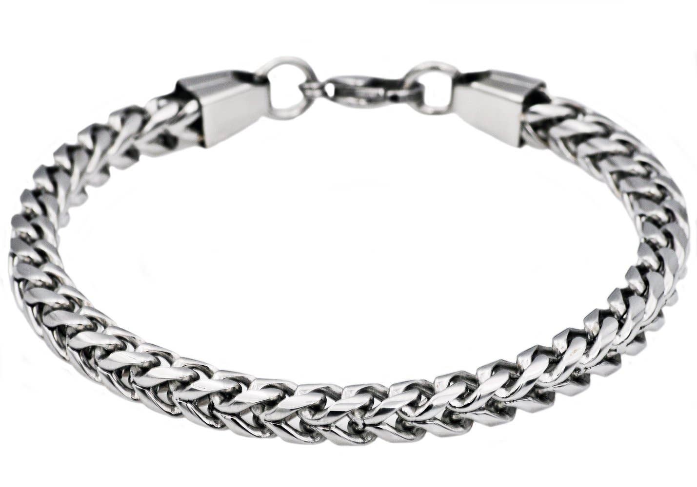 MEN'S STAINLESS STEEL ROUNDED FRANCO LINK BRACELET