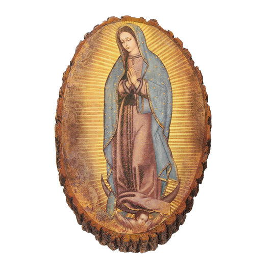 12.25"H OUR LADY OF GUADALUPE WOOD PLAQUE