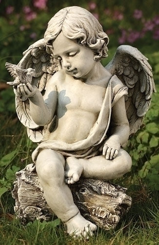 CHERUB W/ DOVE GARDEN STATUE | QUERUBIN CON PALOMA PARA JARDIN