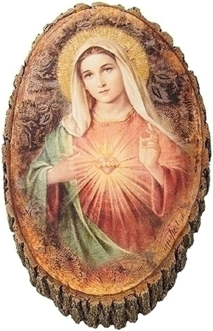 PLACA DE MADERA DEL INMACULADO CORAZÓN DE MARÍA