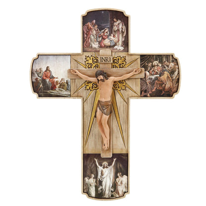 CRUCIFIJO VIDA DE CRISTO 30.48 cm de alto