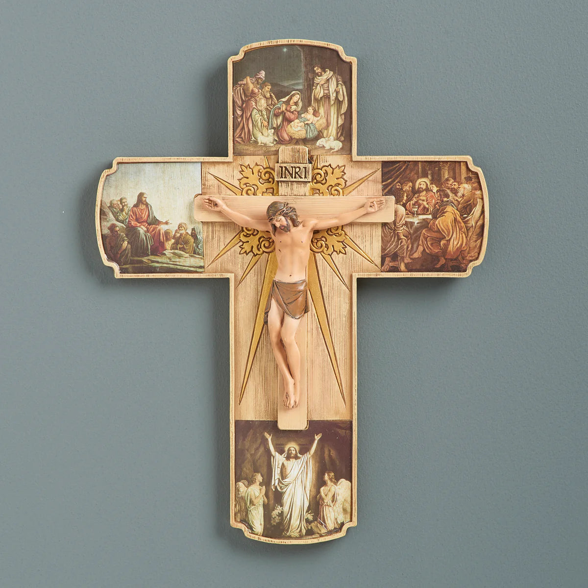 CRUCIFIJO VIDA DE CRISTO 30.48 cm de alto
