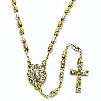 18K GOLD LAYERED TRICOLOR ROSARY PENDANT: OL GUADALUPE