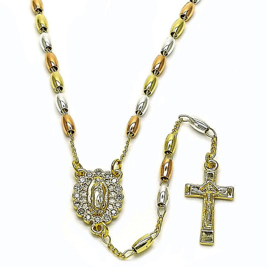 18K GOLD LAYERED TRICOLOR ROSARY PENDANT: OL GUADALUPE