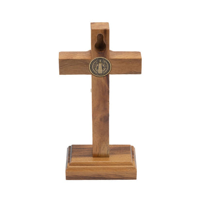 5" ST. BENEDICT WOODEN CROSS WITH STAND