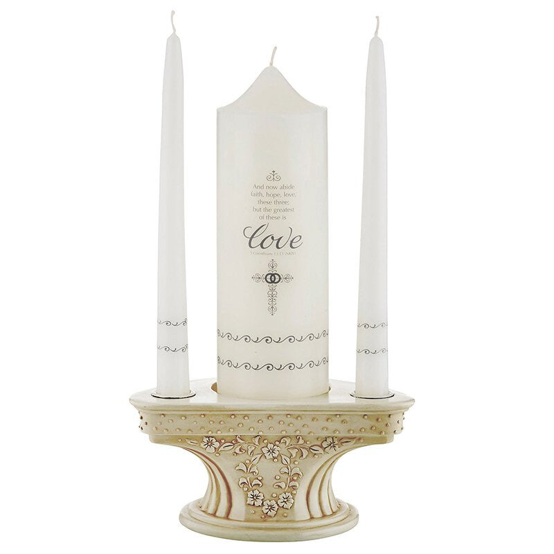 FAITH, HOPE AND LOVE UNITY CANDLE SET