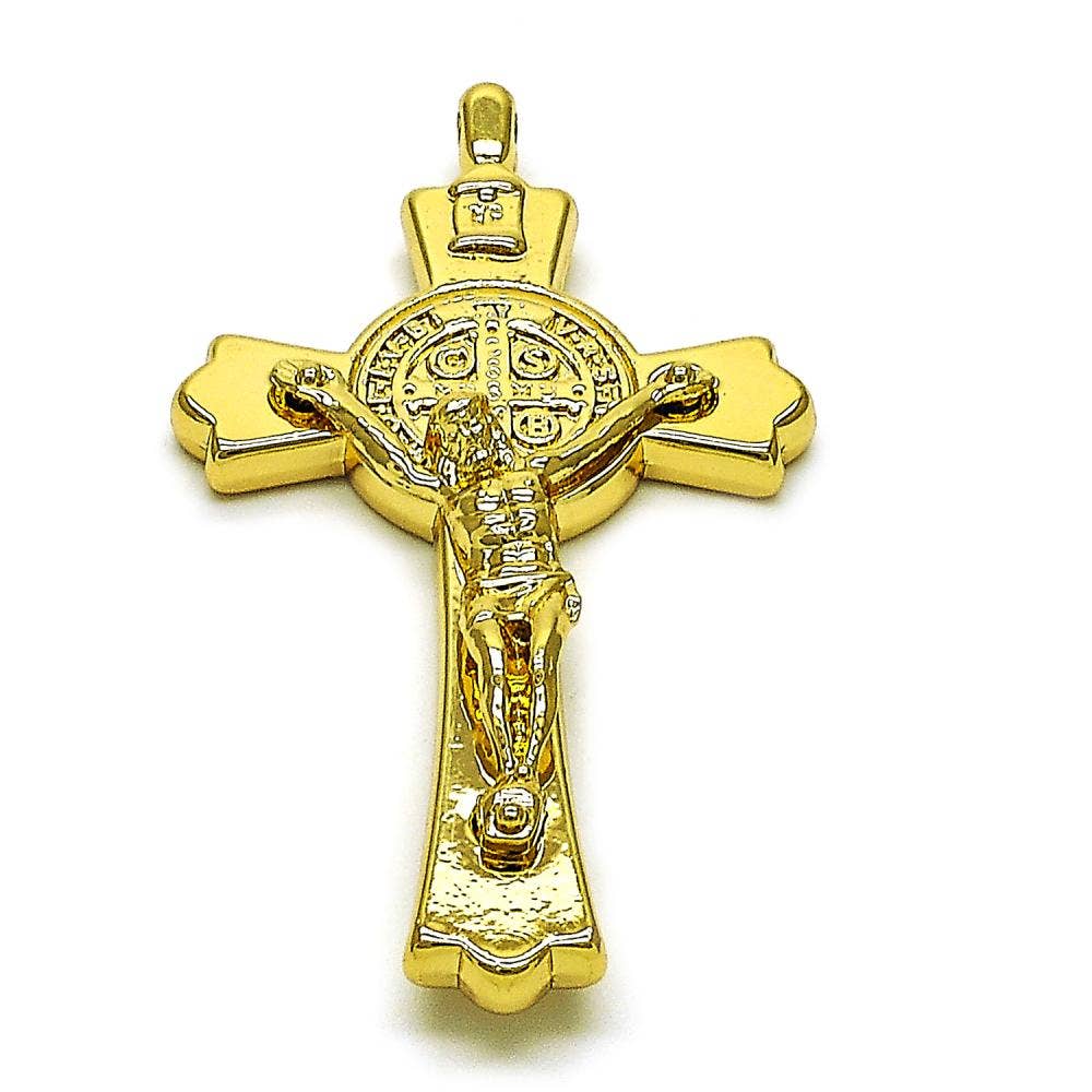 18K GOLD LAYERED ST. BENEDICT CROSS