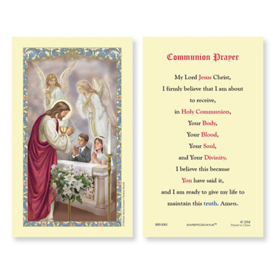 FIRST HOLY COMMUNION HOLY CARD
