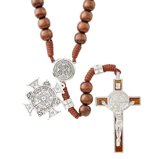St. Benedict Paracord Black Rosary