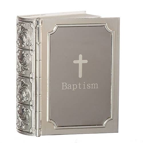 3.5"H BAPTISM BIBLE KEEPSAKE CAROLINE COLLECTION