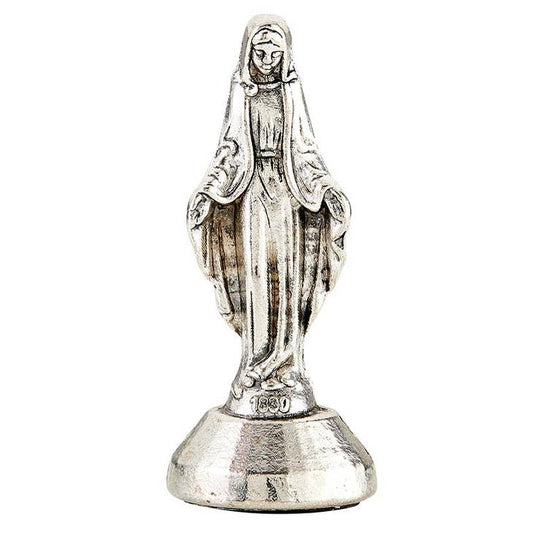 OUR LADY OF GRACE AUTO METAL SMALL STATUE