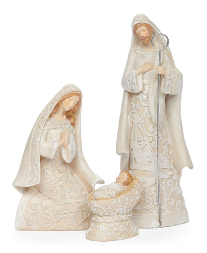 7-Pc Nativity Set W/ Angel Paper Cut Style 7.5"